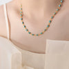 Titanium Steel Jewelry Set With Oil Drop Stitching Electroplated For Women