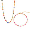 Titanium Steel Jewelry Set With Oil Drop Stitching Electroplated For Women