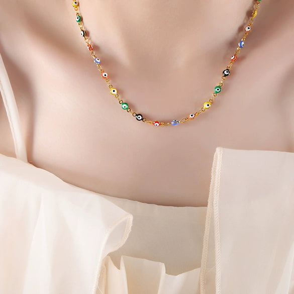 Titanium Steel Jewelry Set With Oil Drop Stitching Electroplated For Women