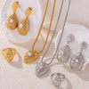 316L Stainless Steel Jewelry With Love Bell Water Drop Pattern French Retro Style Electroplated