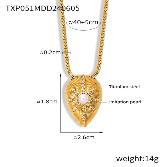 316L Stainless Steel Jewelry With Love Bell Water Drop Pattern French Retro Style Electroplated