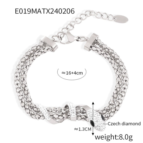 316L Stainless Steel Jewelry With Spirit Snake Design Double Layer Chain Electroplated Style For Unisex