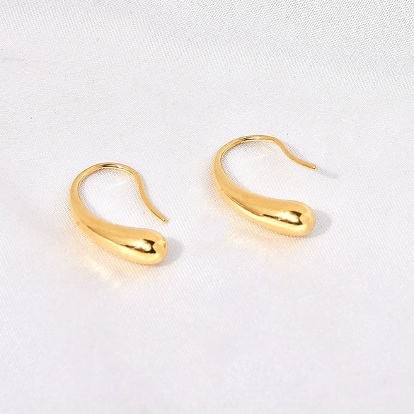 Titanium Steel 18K Gold Electroplated Geometric Drop Earrings For Women