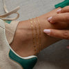 Titanium Steel 18K Gold Geometric Style Paperclip Chain Anklet For Women