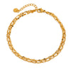 Titanium Steel 18K Gold Geometric Style Paperclip Chain Anklet For Women