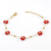 316L Stainless Steel 18K Gold Plated Crystal Flower Geometric Cross Chain Women's Bracelet And Necklace