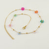 316L Stainless Steel 18K Gold Plated Crystal Flower Geometric Cross Chain Women's Bracelet And Necklace