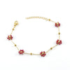 316L Stainless Steel 18K Gold Plated Crystal Flower Geometric Cross Chain Women's Bracelet And Necklace