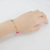 316L Stainless Steel 18K Gold Plated Crystal Flower Geometric Cross Chain Women's Bracelet And Necklace