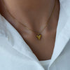 Titanium Steel 18K Gold Plated Heartshaped Bead Chain Necklace Unisex Minimalist