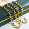 316L Stainless Steel 18K Gold Plated Hiphop Fashion Interlocking Chain Necklace And Bracelet Set