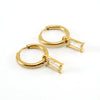 316L Stainless Steel 18K Gold Plated Square Geometric Drop Shape Earrings For Women