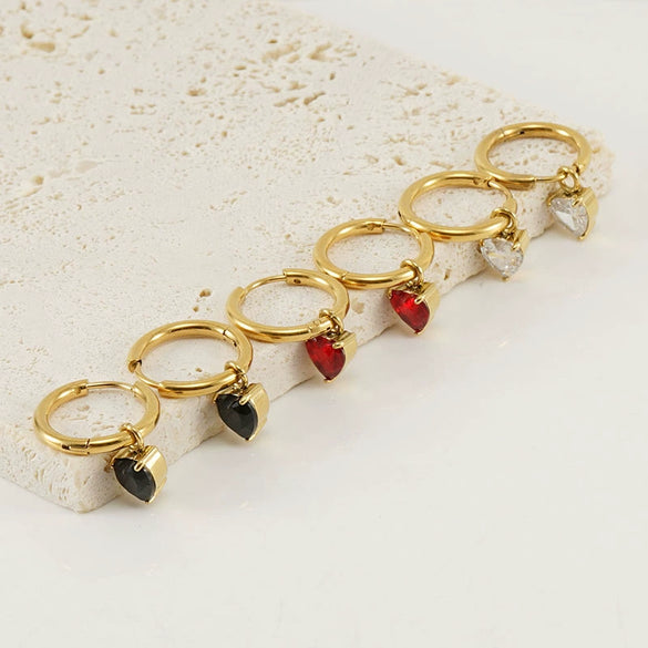 316L Stainless Steel 18K Gold Plated Square Geometric Drop Shape Earrings For Women
