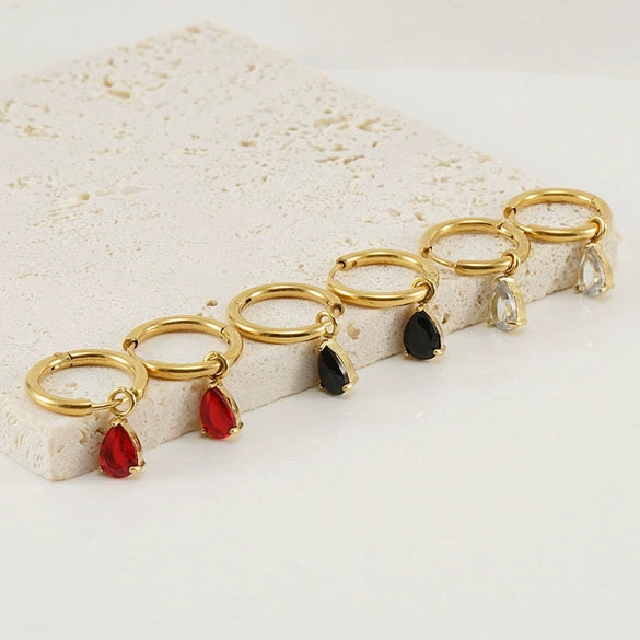 316L Stainless Steel 18K Gold Plated Square Geometric Drop Shape Earrings For Women
