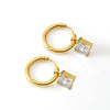 316L Stainless Steel 18K Gold Plated Square Geometric Drop Shape Earrings For Women