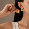 Titanium Steel 18K Gold Stainless Steel Retro Braided Circulation Women's Earrings With Electroplating Treatment