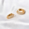 Titanium Steel 18K Golden Semicircle Diamond Inlaid Women's Simple Elegant Light Luxury Earrings With Electroplating