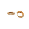 Titanium Steel 18K Golden Semicircle Diamond Inlaid Women's Simple Elegant Light Luxury Earrings With Electroplating