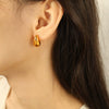 316L Stainless Steel 18K Goldplated Water Drop Earrings Fashionable And Simple Design Electroplated