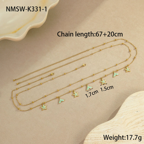 Titanium Steel 18K Real Gold Multilayered Waist Chain Body Chain Fashionable Highend Accessories
