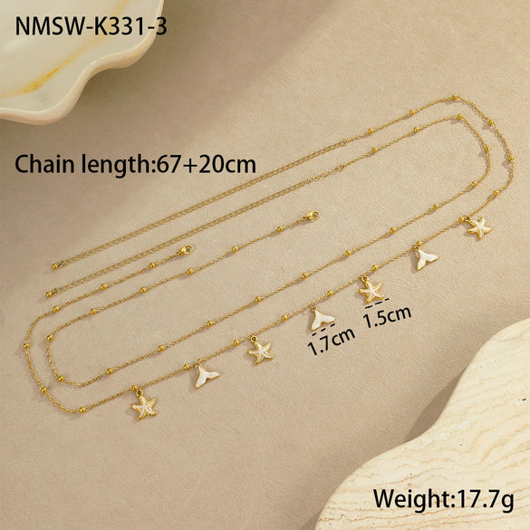 Titanium Steel 18K Real Gold Multilayered Waist Chain Body Chain Fashionable Highend Accessories