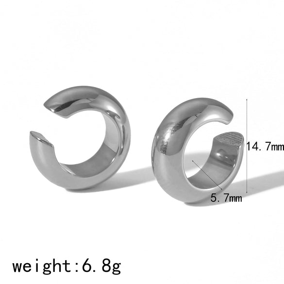 Titanium Steel Ladies Cshaped Ear Clip With Letters Numbers Text Pattern And Electroplating Treatment