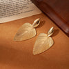 Titanium Steel Leaf Earrings Simple Style Electroplating Design
