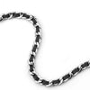 Titanium Steel Leather Ushape Cuban Chain Polished Unisex Bracelet