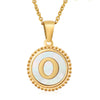 316L Stainless Steel Letter Coin Necklace 18K Gold Plated Women's Fashion