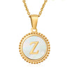 316L Stainless Steel Letter Coin Necklace 18K Gold Plated Women's Fashion