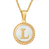 316L Stainless Steel Letter Coin Necklace 18K Gold Plated Women's Fashion