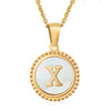 316L Stainless Steel Letter Coin Necklace 18K Gold Plated Women's Fashion