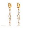 Titanium Steel Letter Earrings Electroplated Ins Style Jewelry For Women