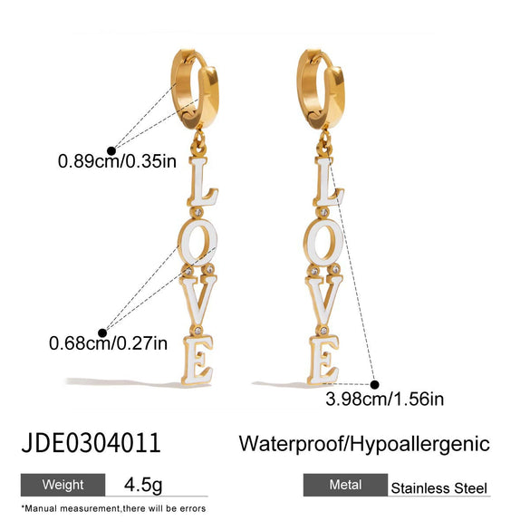 Titanium Steel Letter Earrings Electroplated Ins Style Jewelry For Women