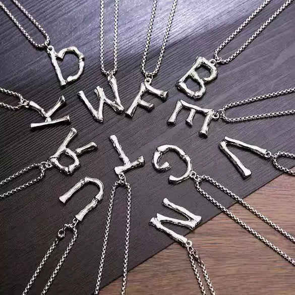 Titanium Steel Letter Hiphop Couple's Necklace With Finishing Plating