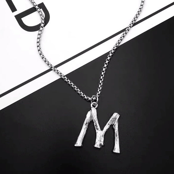 Titanium Steel Letter Hiphop Couple's Necklace With Finishing Plating