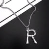 Titanium Steel Letter Hiphop Couple's Necklace With Finishing Plating