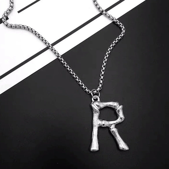 Titanium Steel Letter Hiphop Couple's Necklace With Finishing Plating