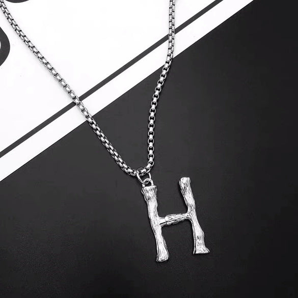 Titanium Steel Letter Hiphop Couple's Necklace With Finishing Plating