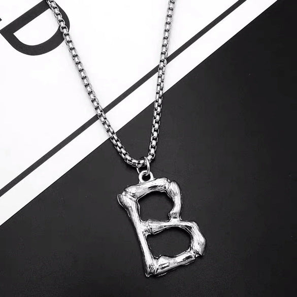 Titanium Steel Letter Hiphop Couple's Necklace With Finishing Plating