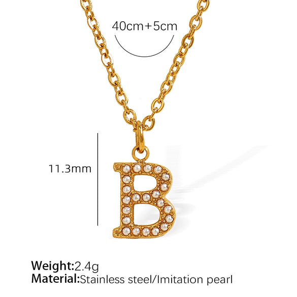 316L Stainless Steel Letter Pendant Necklace Fashion Cold Style Electroplating