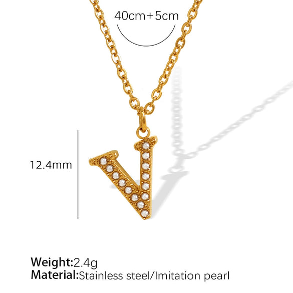 316L Stainless Steel Letter Pendant Necklace Fashion Cold Style Electroplating