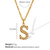 316L Stainless Steel Letter Pendant Necklace Fashion Cold Style Electroplating