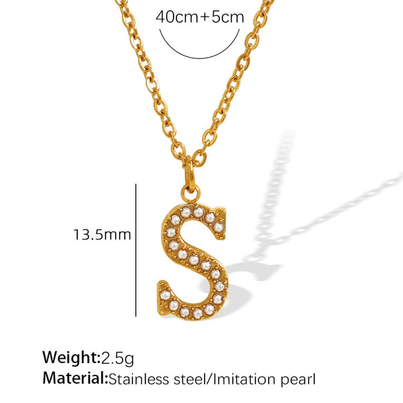 316L Stainless Steel Letter Pendant Necklace Fashion Cold Style Electroplating