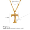 316L Stainless Steel Letter Pendant Necklace Fashion Cold Style Electroplating