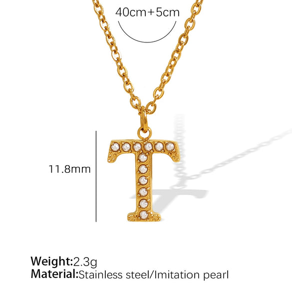 316L Stainless Steel Letter Pendant Necklace Fashion Cold Style Electroplating