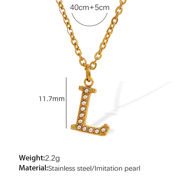 316L Stainless Steel Letter Pendant Necklace Fashion Cold Style Electroplating
