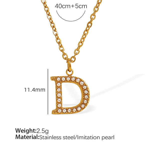 316L Stainless Steel Letter Pendant Necklace Fashion Cold Style Electroplating