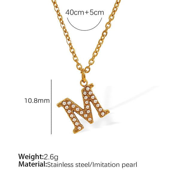 316L Stainless Steel Letter Pendant Necklace Fashion Cold Style Electroplating