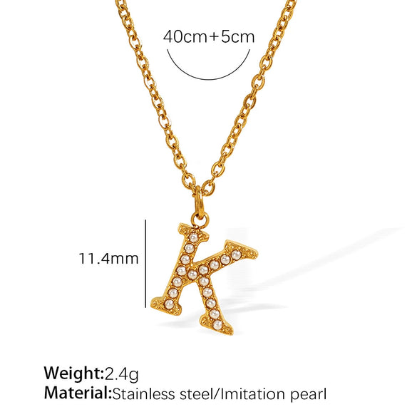 316L Stainless Steel Letter Pendant Necklace Fashion Cold Style Electroplating
